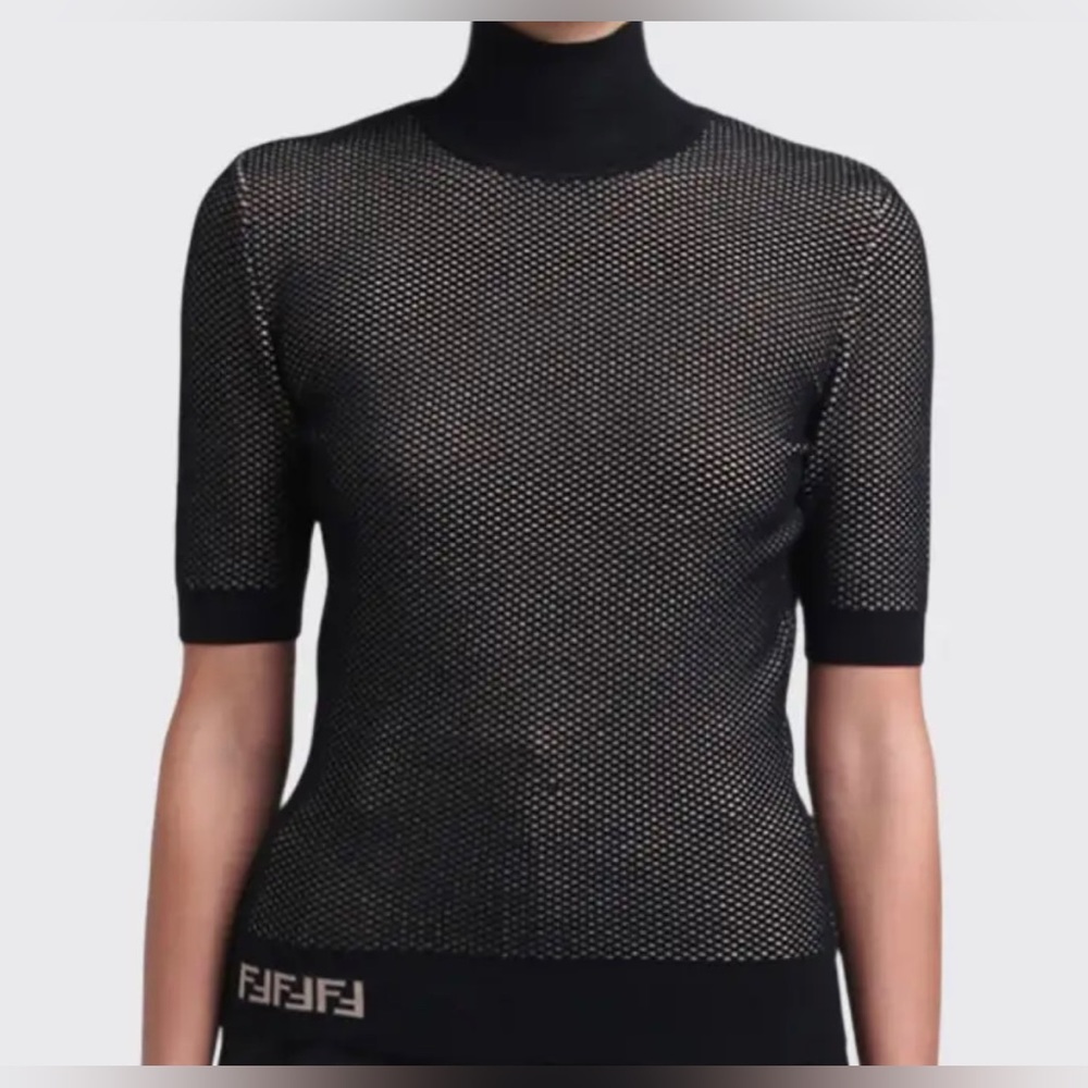 Fendi Short Sleeve Mesh Sweater in US size 2
